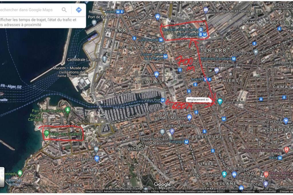 Le T3 A 600Metre Du Vieux Port Proche De La Gare Lägenhet Marseille Exteriör bild